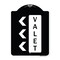 Signmission Designer Series Valet Left Arrow, Black & White Heavy-Gauge Aluminum Sign, 24" x 18", BW-1824-22770 A-DES-BW-1824-22770 - alternate 1